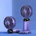 Portable Handheld Personal Rechargeable Fan LED Digital Display 90°Adjustable Rechargeable Fan , 5 Speed Wind Mini Aromatherapy