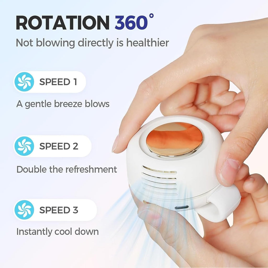 Portable Clip on Fan Mini USB Rechargeable, Small Clip on Fan for Shirt Bag 360° Rotation, Strong Airflow Quiet, Personal Handheld Fan Hands Free Outdoor
