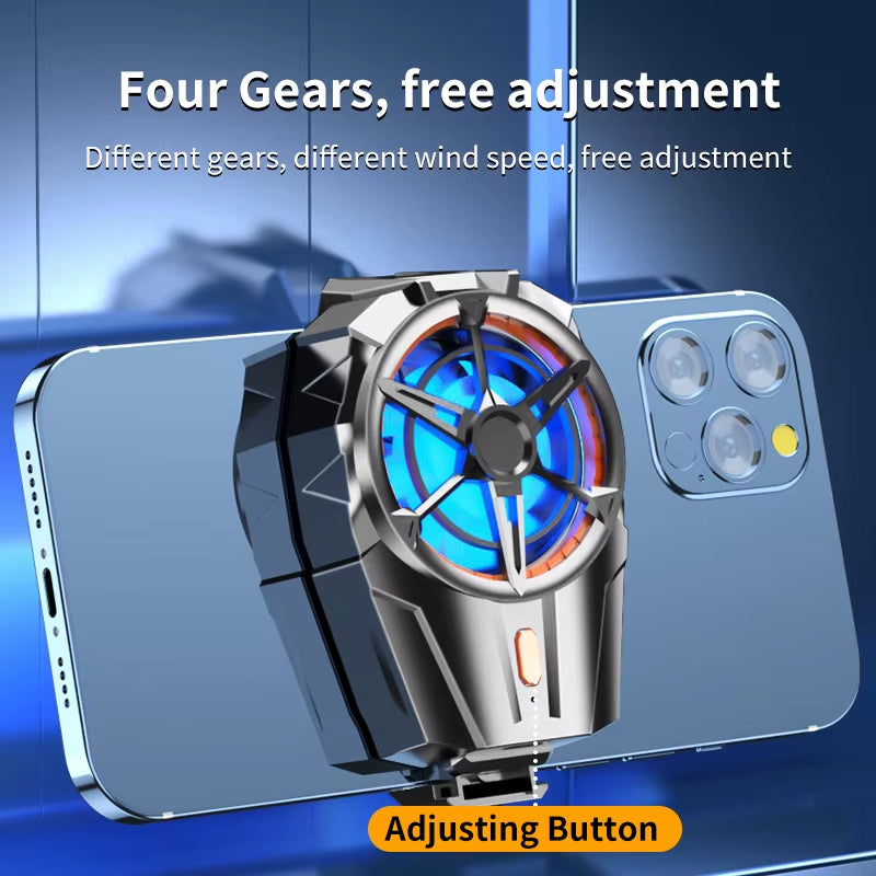 X52 Cooling Fans Mobile Phone Game Cooler System Rechargeable Battery Silent Cooler Three Speed Adjustable Fans Gaming Radiator