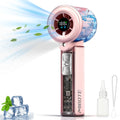 Handheld Rechargeable Misting Fan with Digital Display, 30Ml Water Tank, Multiple Speeds, Portable for Outdoor and Travel –Pink