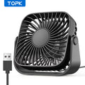 4Inch USB Mini Portable Fan for Camping,3 Speeds Quiet Desk Table Personal Fan,360°Adjustment Standing Fans for Room Home