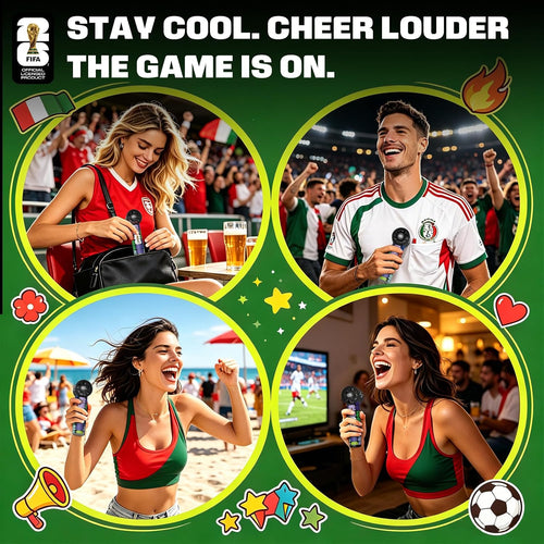FIFA Portable Handheld Fan, 5-Speed Turbo Cooling Mini Fan, USB-C Rechargeable Personal Fan with LED Display, Pocket Size Handheld Fan for Stadium Game Day, Travel & Outdoor Gifts